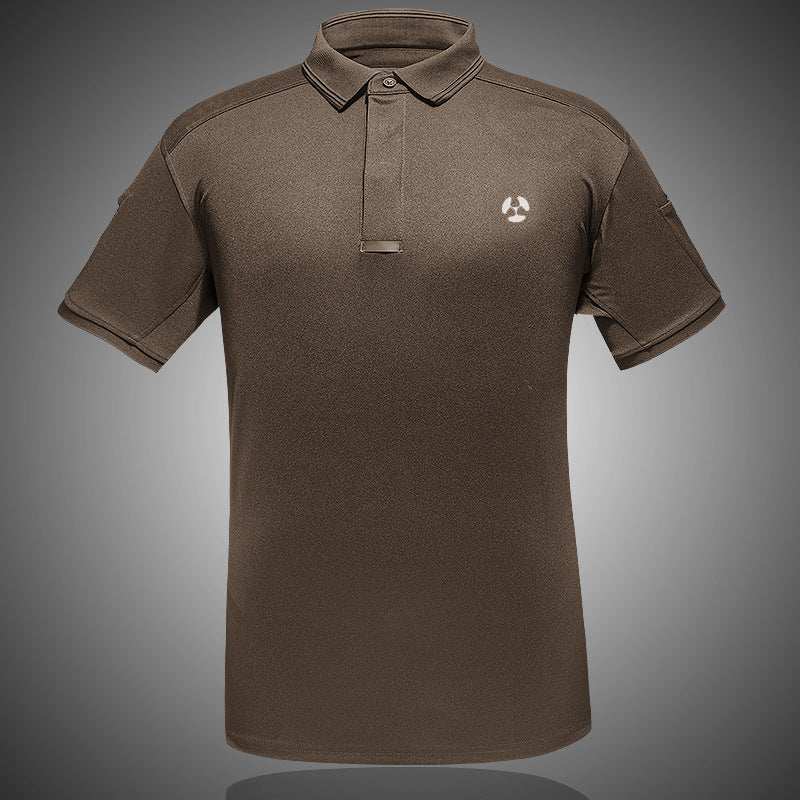 Men's quick-dry tactical polo shirt in breathable fabric for outdoor activities