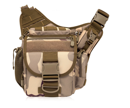 Waterproof outdoor saddle bag for SLR cameras with digital jungle pattern