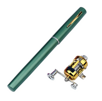 Compact aluminum pocket fishing rod in pen-style design for portable outdoor use