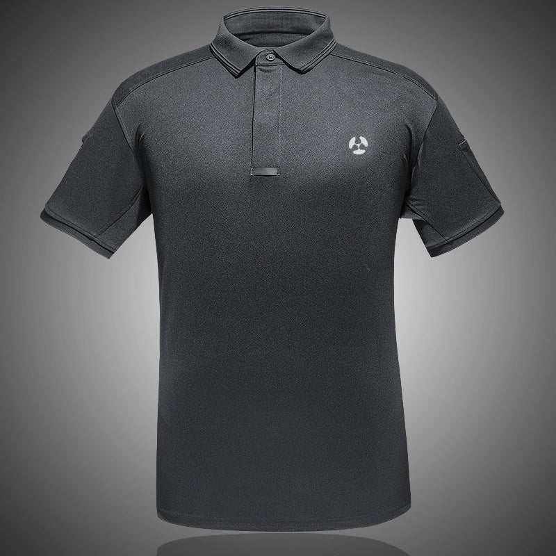 Men's quick-dry tactical polo shirt in green for outdoor activities