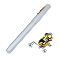 Compact aluminum pocket fishing rod in pen style for portable outdoor use