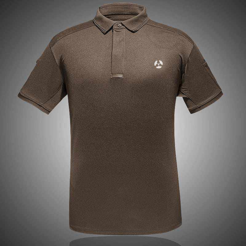 Men's quick-dry tactical polo shirt for outdoor activities in multiple colors