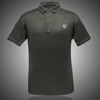 Men's quick-dry tactical polo shirt designed for outdoor activities and moisture-wicking comfort