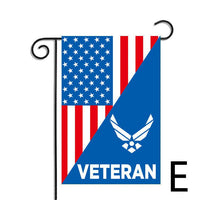 Polyester American Veteran garden flag with patriotic design for outdoor display