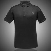 Men's quick-dry tactical polo shirt designed for outdoor activities and moisture-wicking comfort