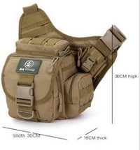 Outdoor Saddle Bag for SLR cameras made of waterproof fabric with spacious compartments