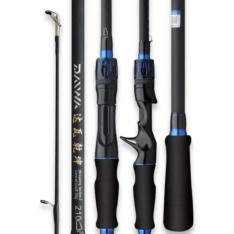 High-quality carbon fiber spinning fishing rod for bass fishing in vibrant colors