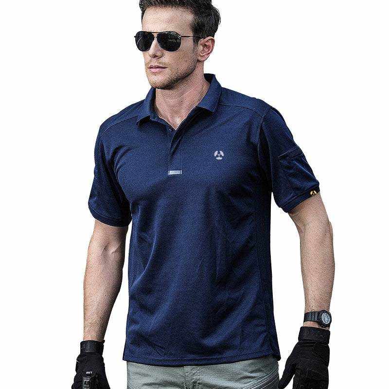 Men's quick-dry tactical polo shirt in green for outdoor activities