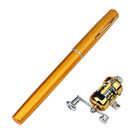 Compact aluminum pocket fishing rod in pen-style design for portable outdoor use