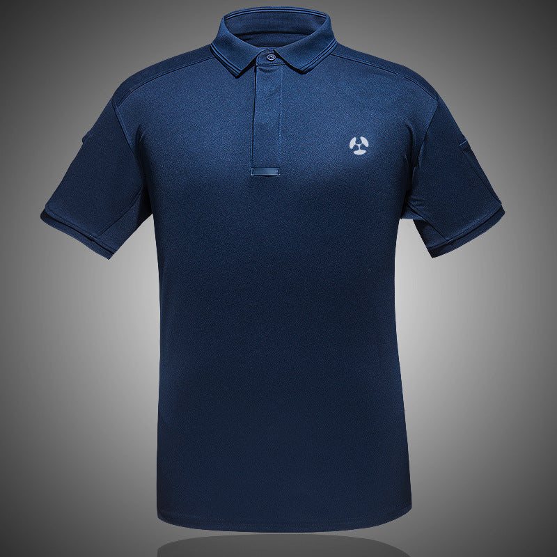 Men's quick-dry tactical polo shirt in green for outdoor activities