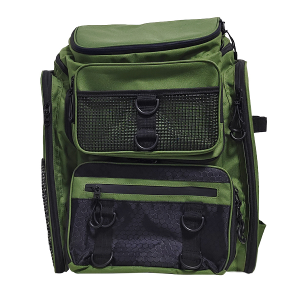 Waterproof fishing gear storage backpack made of durable Oxford cloth in camouflage design
