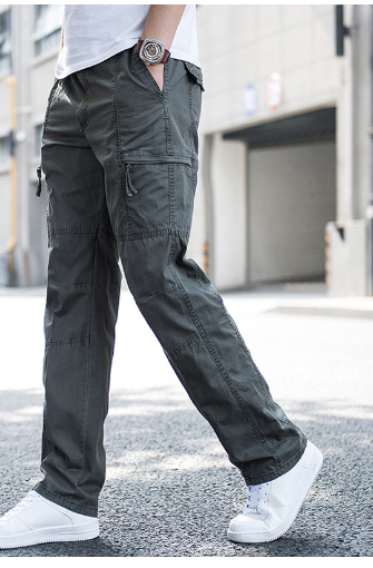 Relaxed Casual Cargo Pants with multiple pockets in various colors and sizes