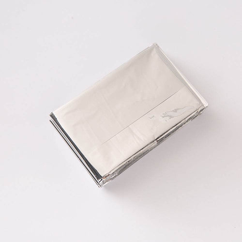 Double-sided silver and gold emergency blanket for outdoor survival and thermal insulation