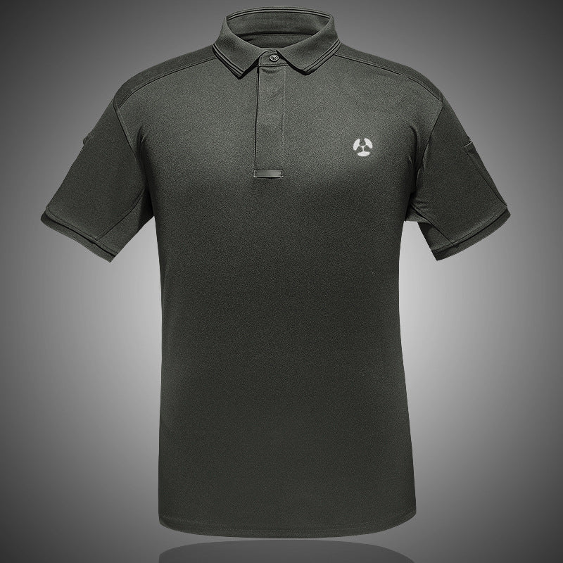 Men's quick-dry tactical polo shirt for outdoor activities in multiple colors