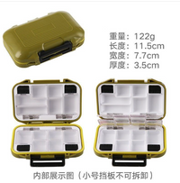 Compact fishing gear accessory box in green made of durable ABS plastic