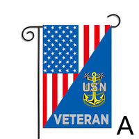 Polyester American Veteran garden flag with patriotic design