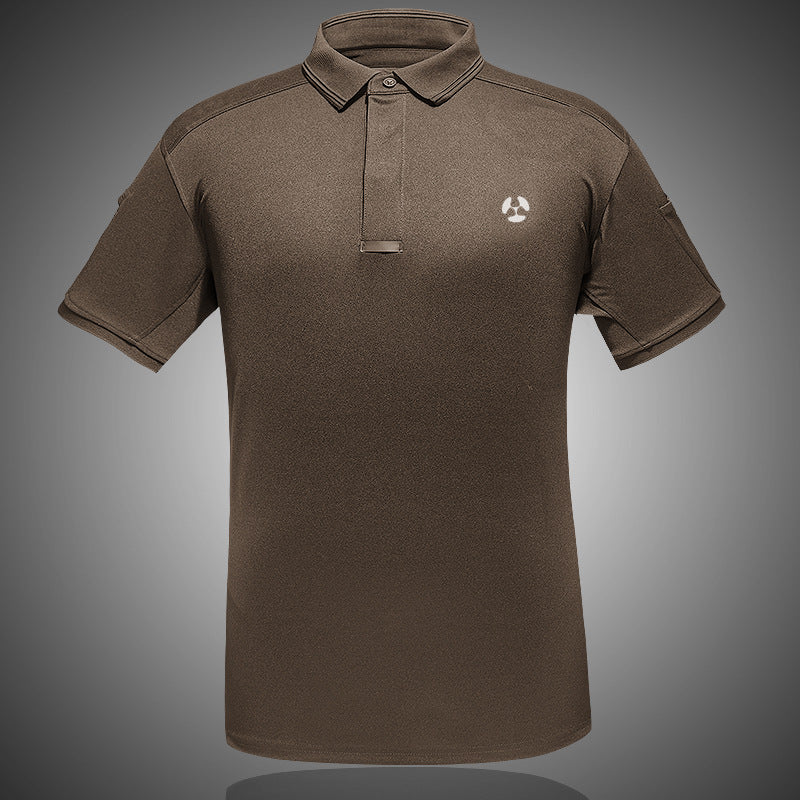 Men's quick-dry tactical polo shirt for outdoor activities in multiple colors