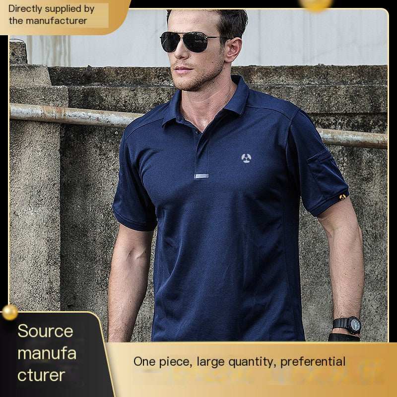 Men's quick-dry tactical polo shirt for outdoor activities in multiple colors