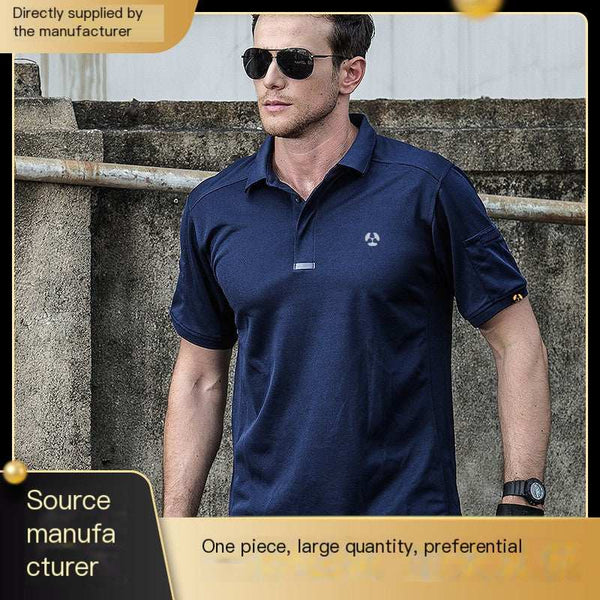 Men's quick-dry tactical polo shirt for outdoor activities in multiple colors
