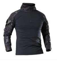 Men's tactical shirt with moisture-wicking fabric and multiple utility pockets for outdoor and everyday use