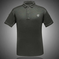 Men's quick-dry tactical polo shirt in green for outdoor activities